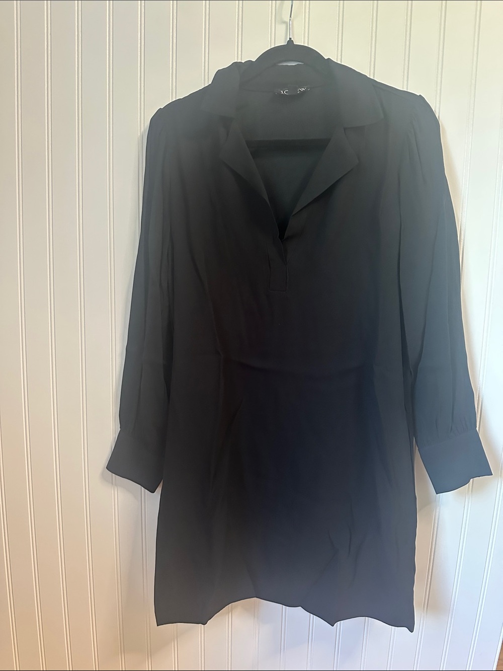J. Crew Black Long-Sleeve Shirt Dress